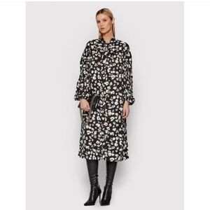 Ted Baker London Wilmy Black White Floral Bow Midi Dress Size 3 (US 8)